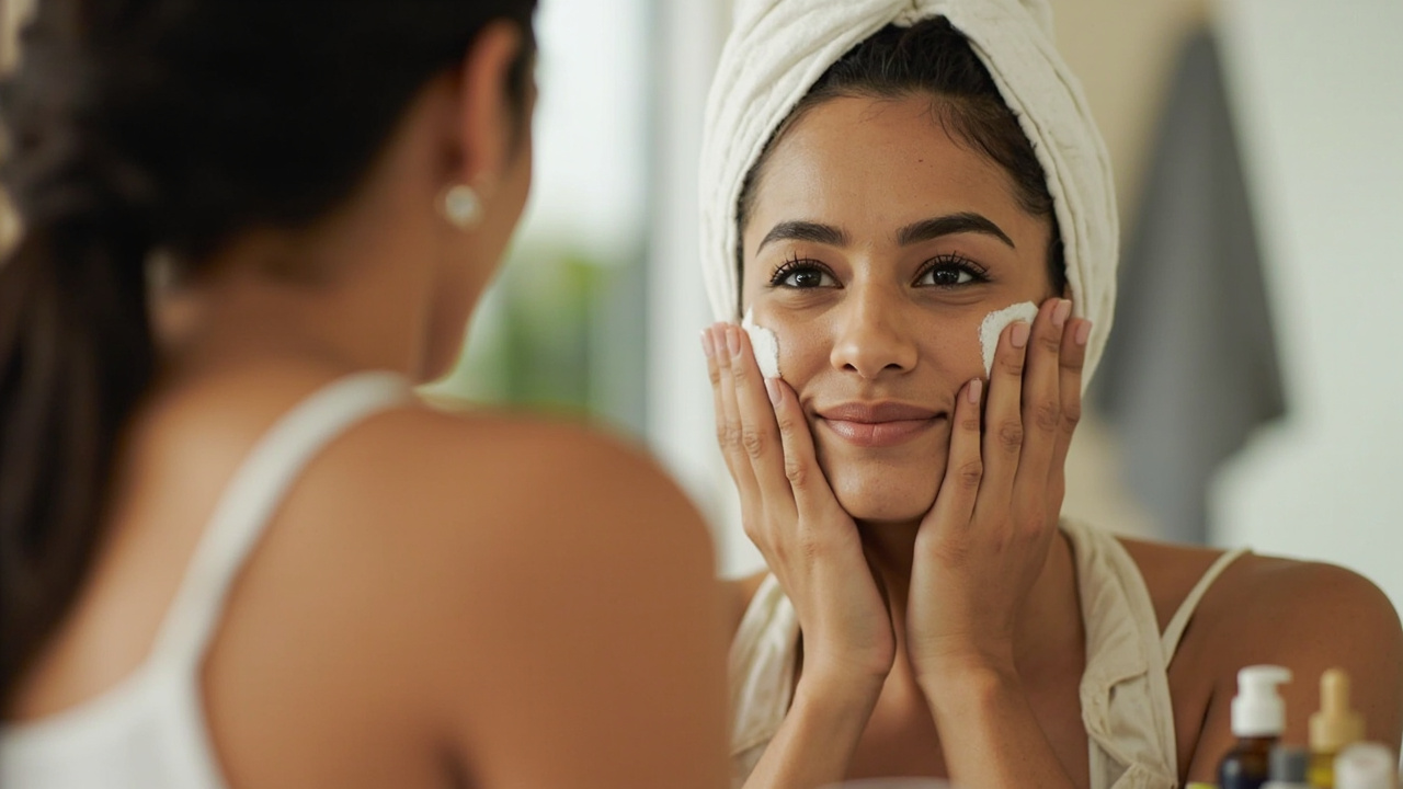 Indian woman skincare routine
